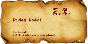 Rideg Noémi névjegykártya